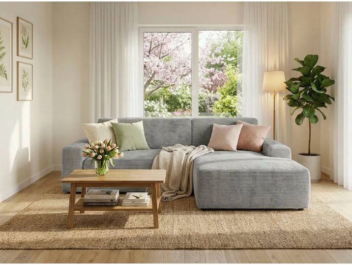 TRENDMANUFAKTUR Ecksofa Wien, L-Form, in trendigem Cordstoff