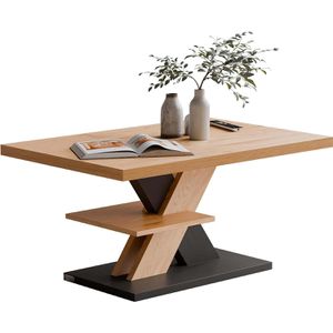 CASARIA Couchtisch Detroit, aus Holz, braun / grau, rechteckig, (B/T) 90 x 60 cm, mit Ablage