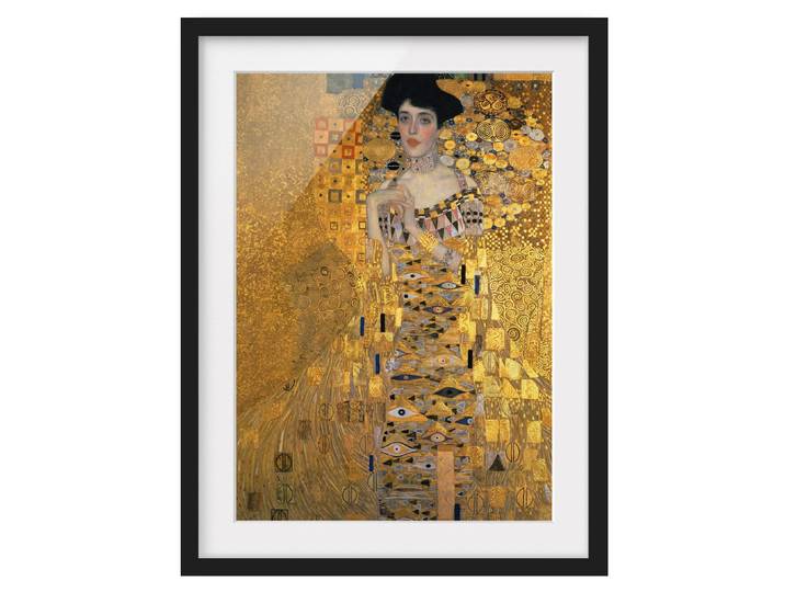 Impression d’art Adele Bloch-Bauer I Pin massif, verni mat Doré 40 x 55cm