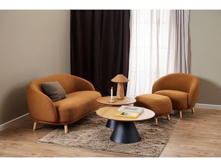 Table basse Riande Ø 85cm Marron/Noir/Chêne