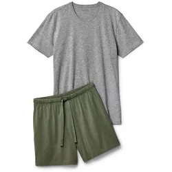Tchibo - Shorty-Pyjama-Set - Herren - Gr. S - hellgrau