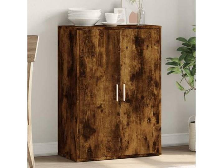 RJPLMFV Anrichte Eiche rauchfarben, 60 x 31 x 84 cm, Holz Aufbewahrung für Zeitschriften, Bücher, feuchtigkeitsbeständige Oberfläche, Reinigung mit feuchtem Tuch