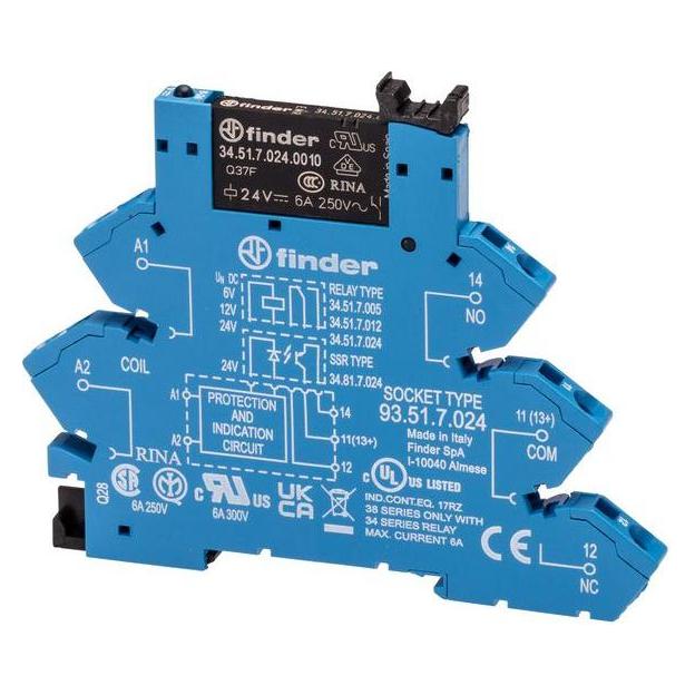 Finder Koppelrelais 6A 24VDC Serie38 (38.61.7.024.0050)