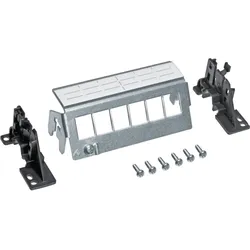 Hager FZ06MK Patch-Panel 6-fach, für Keystone, ohne Module, für Hutschiene oder geschraubt