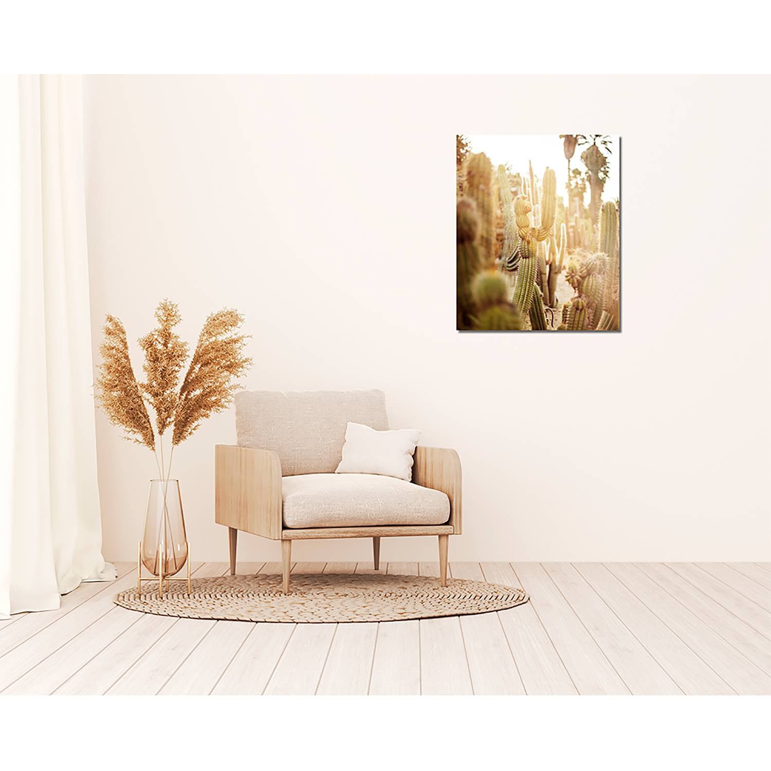 home24 Wanddecoratie Various cactus in desert, aluminium dibond, multicolor, 50 x 60 cm