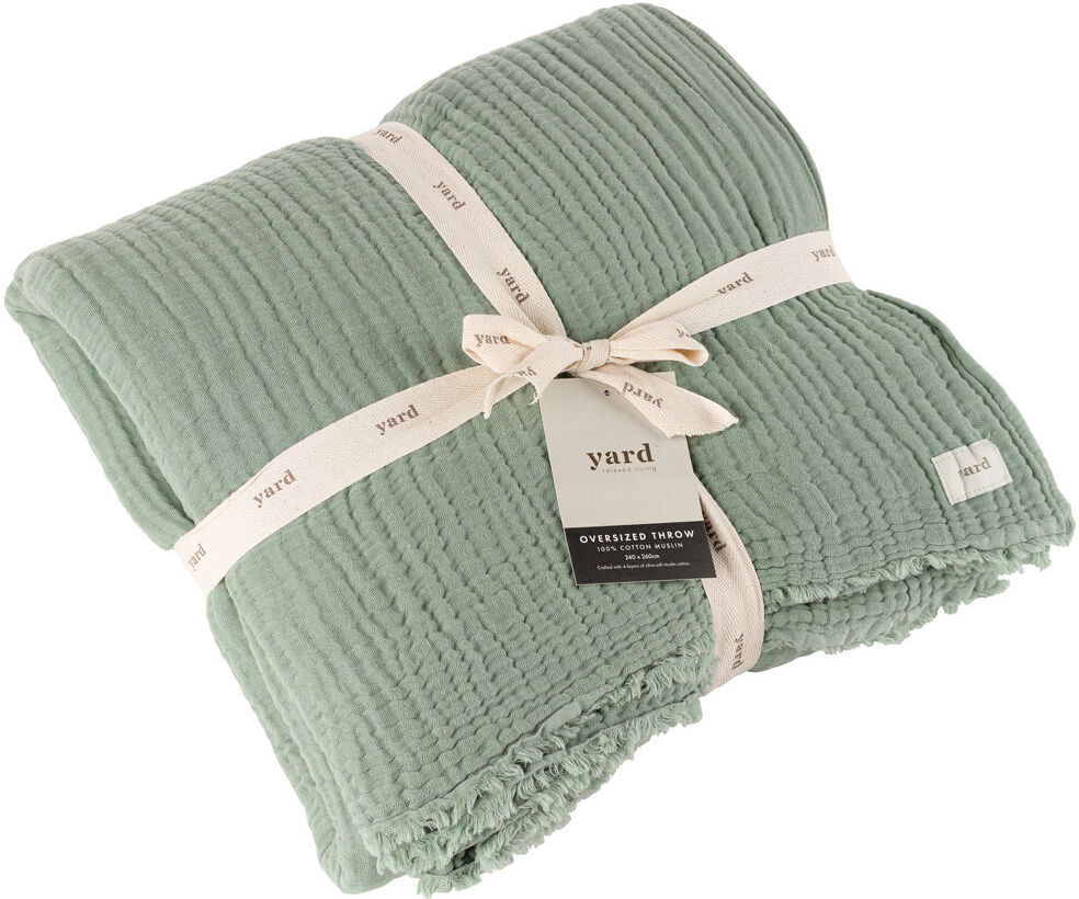 Yard Plain Weave / Muslin Throw Blanket Light Green W240 x L260cm