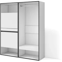 SKRAUT HOME Schuhschrank, Space-Saving Cabinet, 120x35x145 cm, Schlafzimmer, Offener Schrank, Modern Style, Weiß _ 459_17