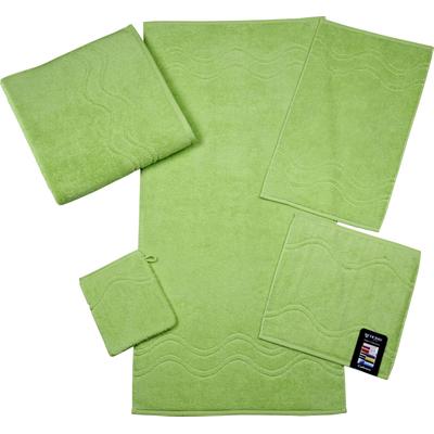 Seiftuch ROSS "Cashmere feeling", grün (apfelgrün), B:30cm L:30cm, Frottier, Baumwolle, Handtücher, mit Wellen-Bordüre