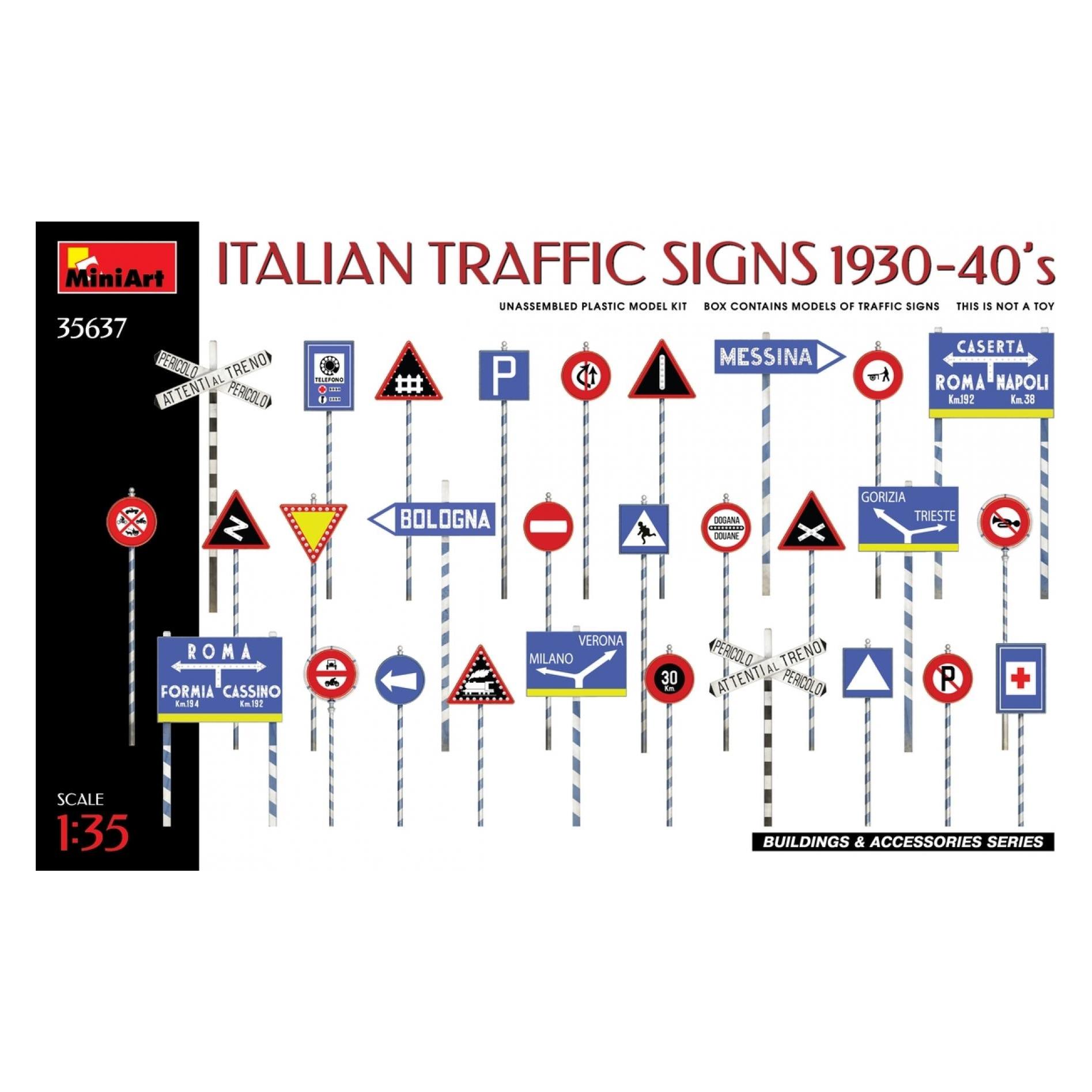Mini art ITALIAN TRAFFIC SIGNS 1930-40s (35637)
