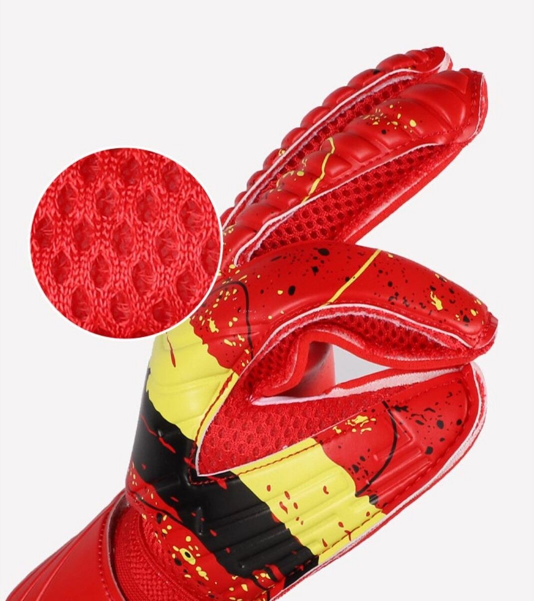 INF Gants de gardien antidérapants en latex avec paume PU épaissie, maille respirante, protection doigts et double maintien du