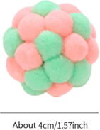 Inspire Picks Handmade Colorful Bell Ball Cat Toy With Elastic Bounce Action pink
