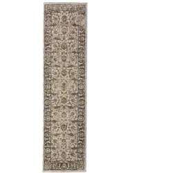 KADIMA DESIGN Teppich mit Vintage-Design | Traditionelles Bordürenmuster | Aus recyceltem Polyester | Pflegeleicht | 60x230cm