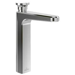 Villeroy & Boch Einhebel-Waschtischarmatur Vea, eckig, Chrom, 47.5 x 203 x 261 mm, erhöhte Höhe, mit AirPlus und AquaSmart Technologie