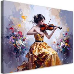 WANDBILD, Mädchen das Geige spielt