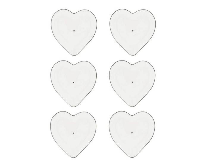 Bastion Collections Kuchenteller HEART, Spülmaschinengeeignet, Weiß, Herz, ⌀ 18cm, Weiß, Herz, H: 2cm