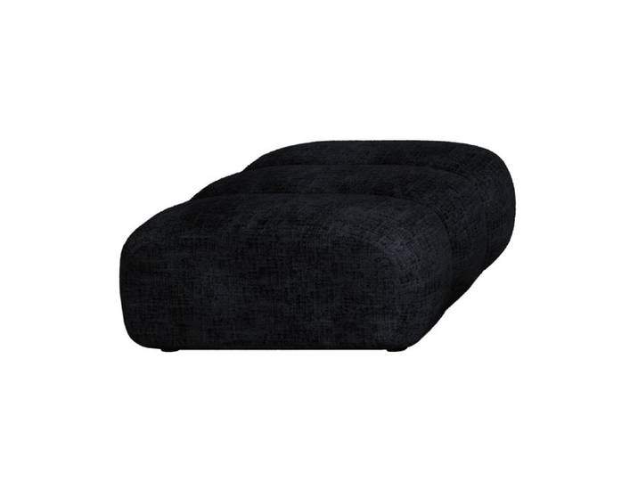GABYA - Pouf rectangle matelassé en tissu noir