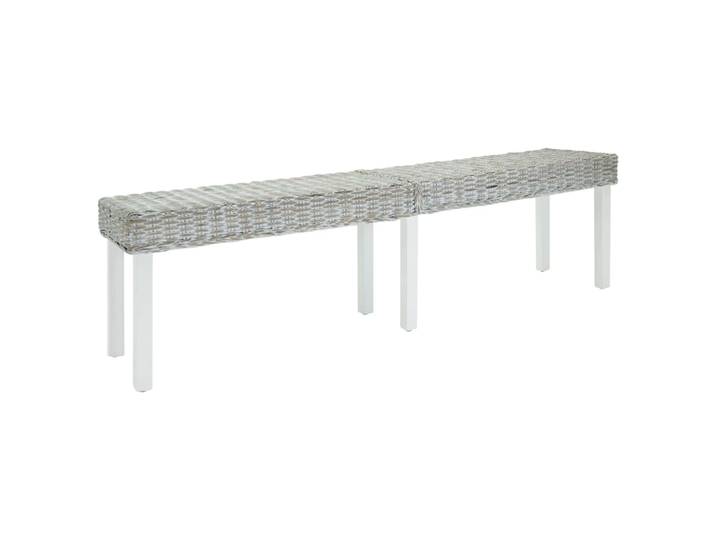 vidaXL Sitzbank Weiß 160x35x45 cm Natur Kubu Rattan & Massivholz Mahagoni