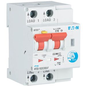 EATON Brandschutzschalter AFDD-10/2/C/003-F, 3 TE, 10 A, AFDD + FI / LS-Schalter (Typ F / Typ C), 2-polig