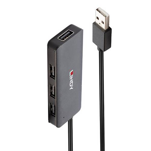 LINDY 42986 USB-Hub 4 Port USB-A USB 2.0 480 MBit/s Schwarz 42986