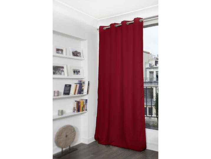 Rideau thermique occultant oeillets rouge mc330 140lx260h