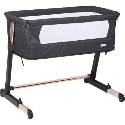 Beistellbett BABYGO "Together, goldfarben/schwarz", Baby, Gr. Liegefläche B/L: 48cm x 83cm, kein Härtegrad, schwarz (gold schwarz), Aluminium, Kunststoff, Polyester, Babybetten, faltbar
