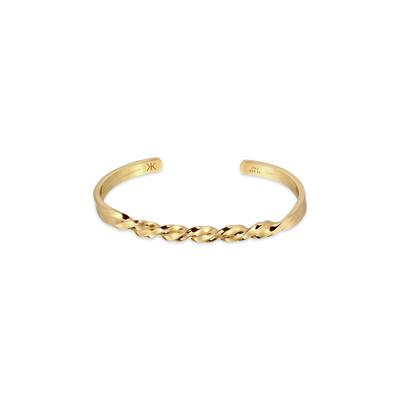 Armreif KUZZOI "Armband Armreif Twist Look 925 Sterling Silber" Gr. 18, gold, Armbänder, Herren, Silber 925 (Sterlingsilber), Armreif