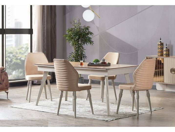 Xlmoebel Essgruppe Designer Esstisch mit 6 Stühlen - Komplett Set für Ihr Zuhause, (Essgruppe, 7-tlg., Esstisch mit 6 Stühlen), Made in Europa