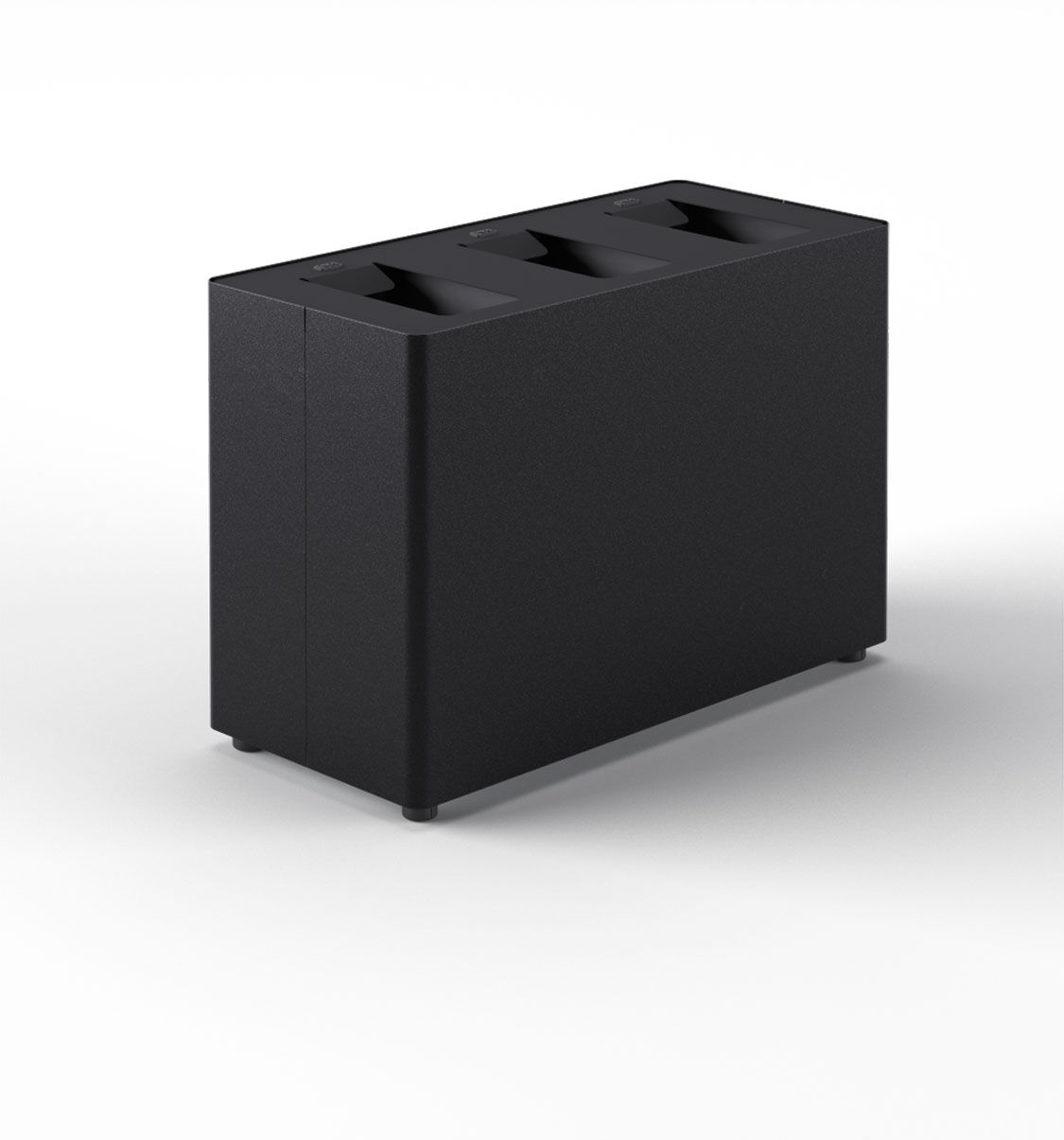 giordanoshop Pattumiera a 3 Scomparti Totale 72 L 71,5x33x49 cm con Contenitori Interni in Acciaio Verniciato Nero...
