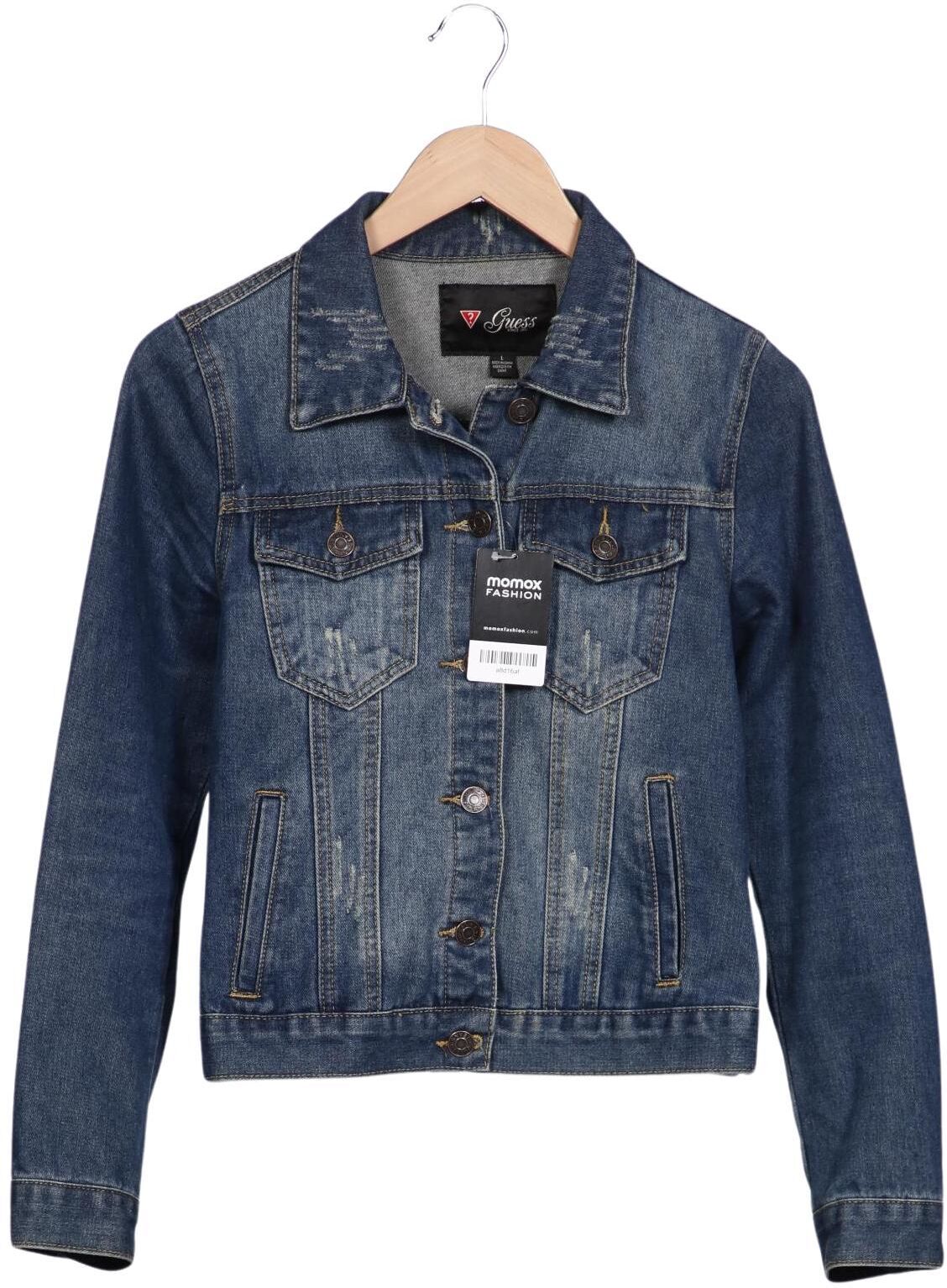 Guess Damen Jacke, Blau, Gr. L, Baumwolle - Second Hand