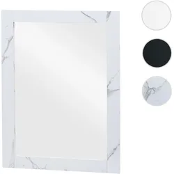Wandspiegel HWC-L86, Badezimmer Badspiegel Spiegel Badmöbel, MVG-zertifiziert 72x52cm ~ Marmor-Optik weiß