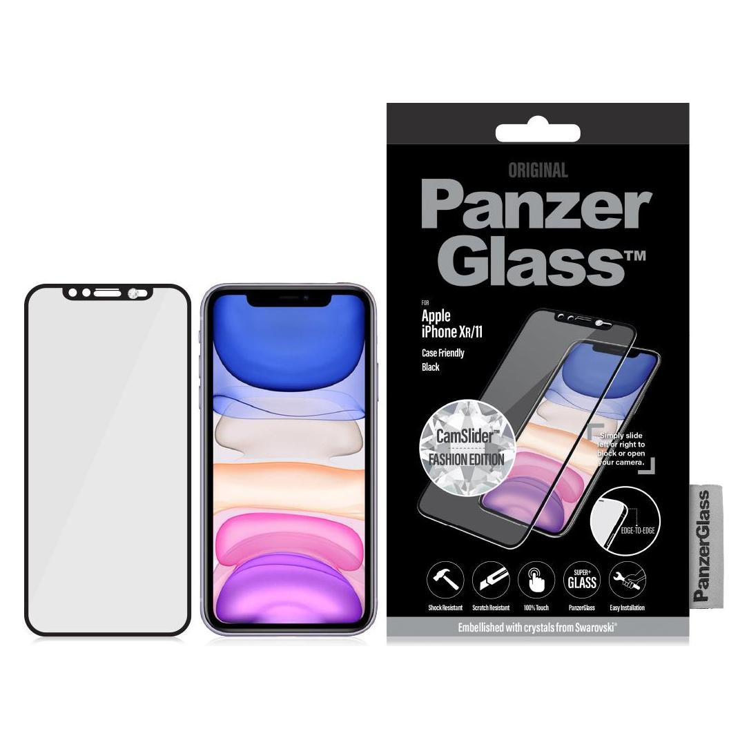 PanzerGlass Edge-to-Edge Swarovski CamSlider (1 Stk., Apple iPhone 11, Apple iPhone XR) (2681)