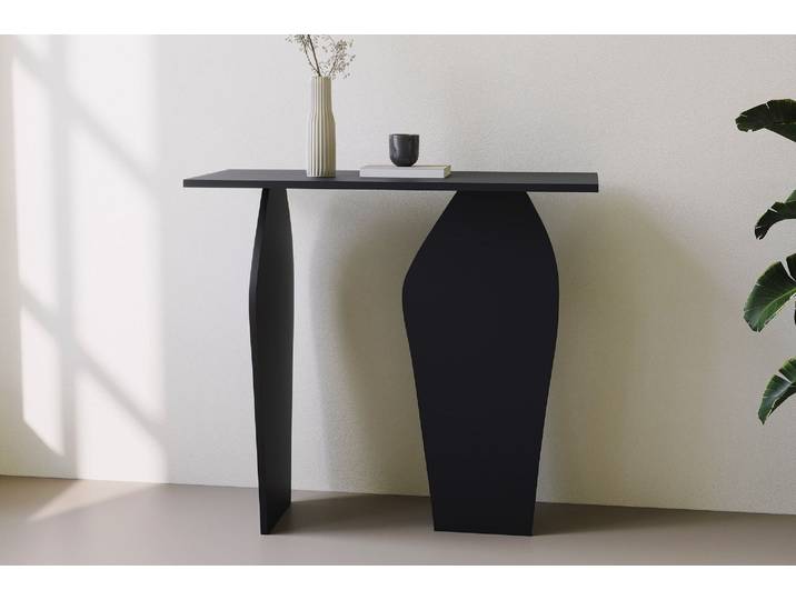 Designer Kommode Kivaro - aus schwarzem Holzwerkstoff mit PVC Kanten - Schwarz - Luxusbetten24