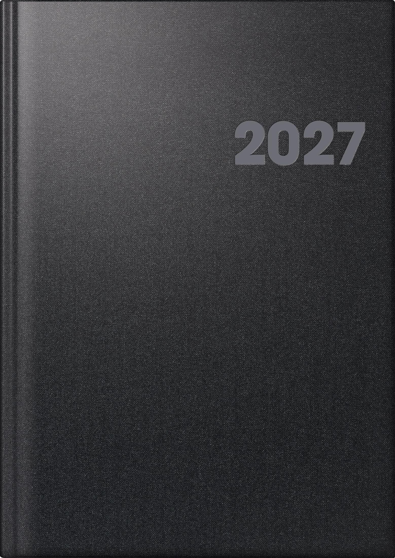 BRUNNEN 1076361907 Buchkalender Mod. 763 2027 A4, Kunststoff, vulkanschwarz
