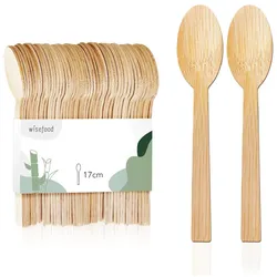Wisefood Bambus-Löffel, 17 cm: 100 Löffel