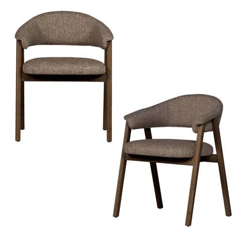 WOOOD Tunar Eetkamerstoel met Armleuning - Hout - Naturel - Set van 2