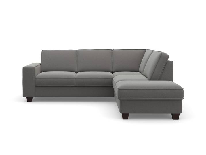 Ecksofa, Luxus-Microfaser, Grau, 236×213 cm, Ottomane Rechts, Klassisch, Home-affaire