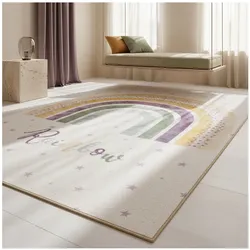 Spielteppich TRAUN in Creme, mit Regenbogen-Motiv, 100 x 150 cm
