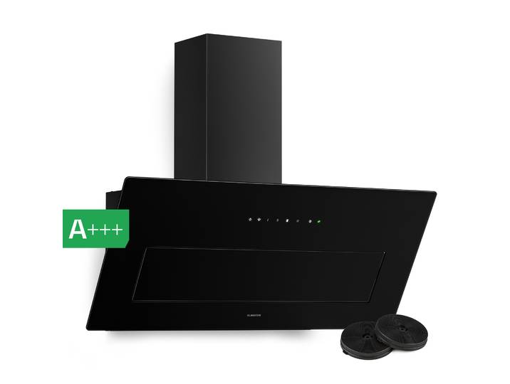 Klarstein Sleekair 90 Cm Hotte Aspirante Inclinée – Débit D'Extraction De 720 M³/h\, Système Oxypure Air\, Commandes Tactiles\, Éclairage Led\, Classe Énergétique A+++