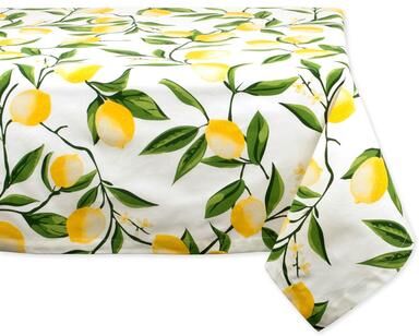 DII Lemon Bliss Print Tablecloth 70 Round