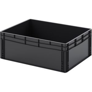 AUER Eurobox ESD EG 86/32 HG, schwarz, 130 Liter, elektrisch leitfähig, geschlossene Griffe, 80 x 60 x 32cm