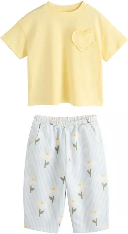 Next - Set: Top und Shorts, für Damen, Gelb, Größe 2-3A