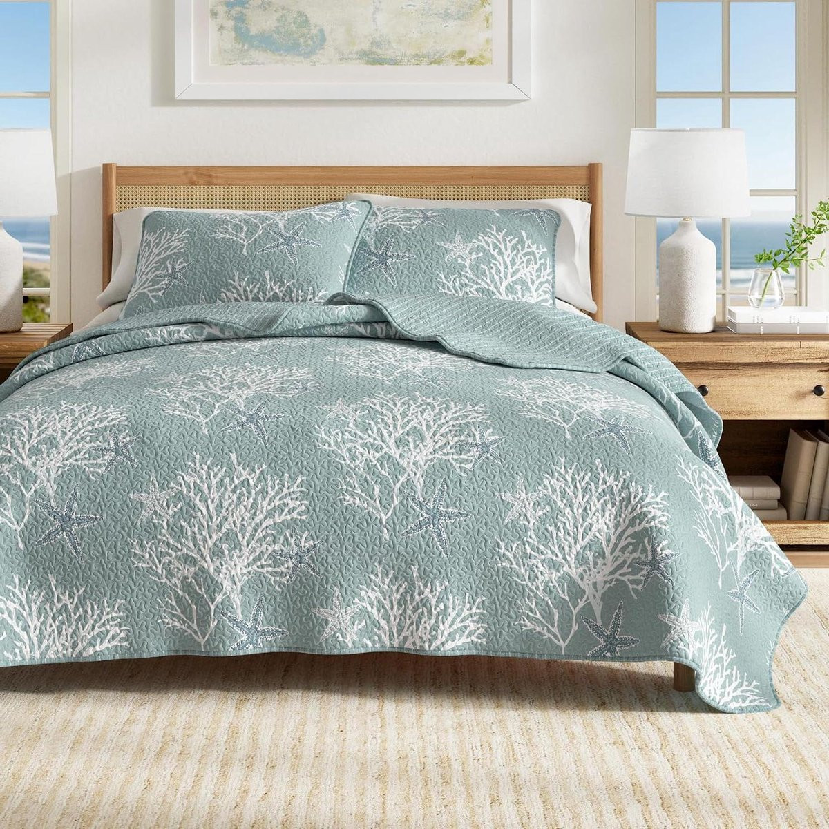 Zachte microvezel dekbedset en sprei set voor volwassenen in Ether Blauw (Twin)
