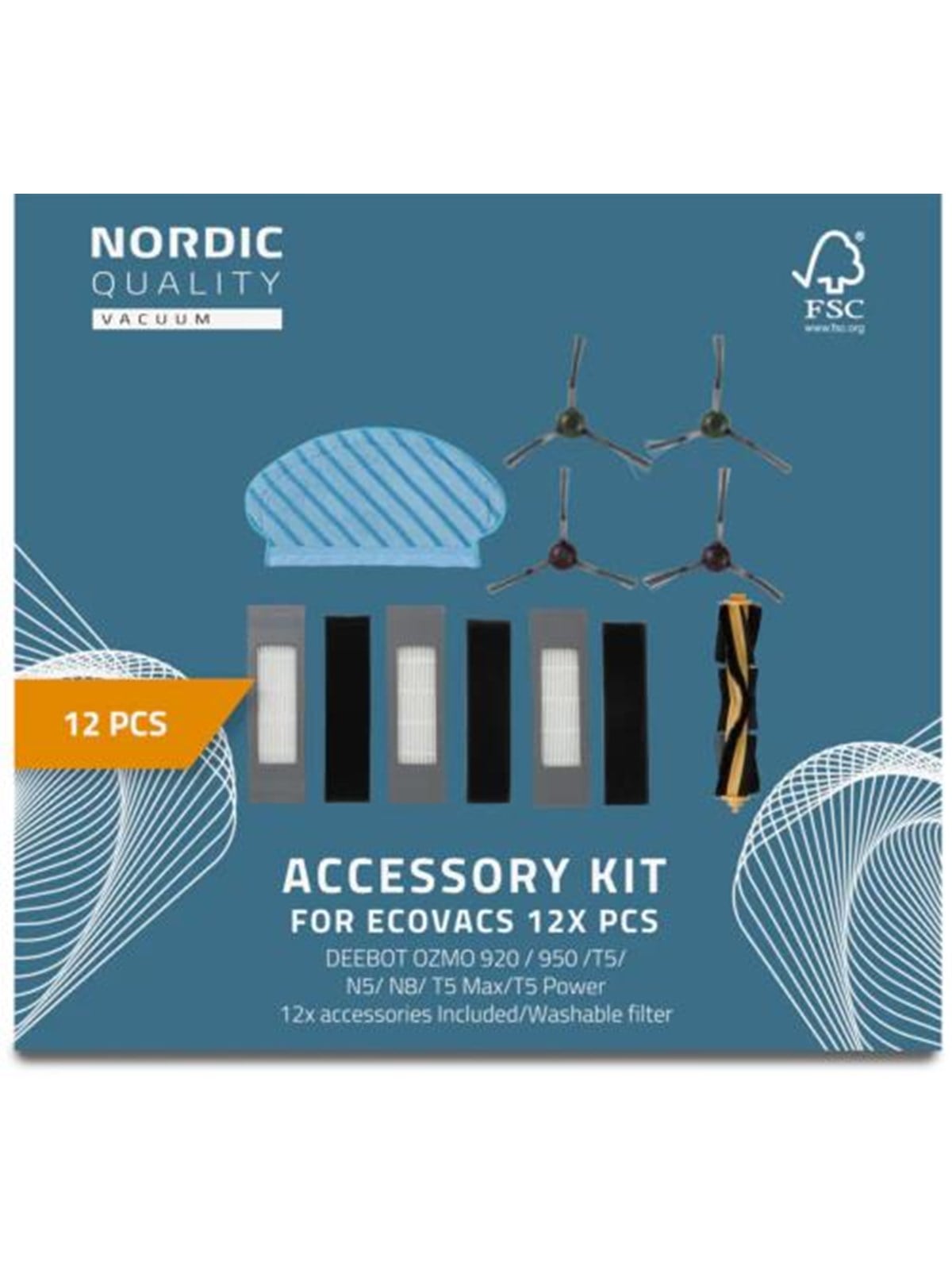 Nordic Quality Roboter Staubsauger 12 Pcs Kit Ecovacs OZMO