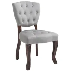 CLP Esszimmerstuhl Elysa Samt I Polsterstuhl Gesteppt Chesterfield Design I Lehnstuhl Mit Kautschukholz Gestell I Max. Belastbarkeit 120 kg