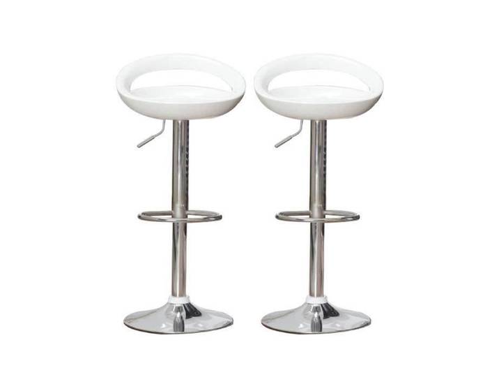 Lot de 2 tabourets de bar blanc LUXS - Réglable en hauteur - Rotation 360% - Confortable et élégant