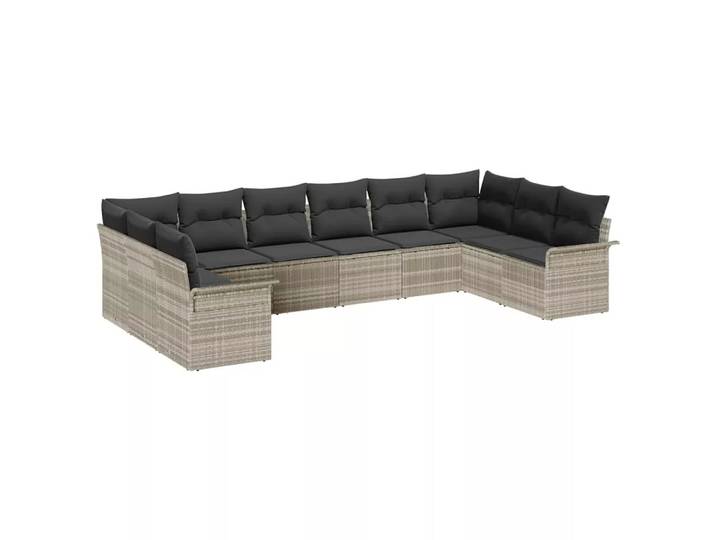 VidaXL - Modulare sofagarnitur poly-rattan, One Size, Silber