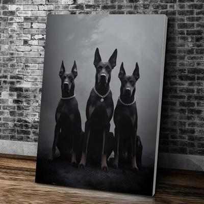 Uplift Essentials Canine Narrative Canvas High Definition Doberman Architectural Art style 1 8.3 X 11.8 In