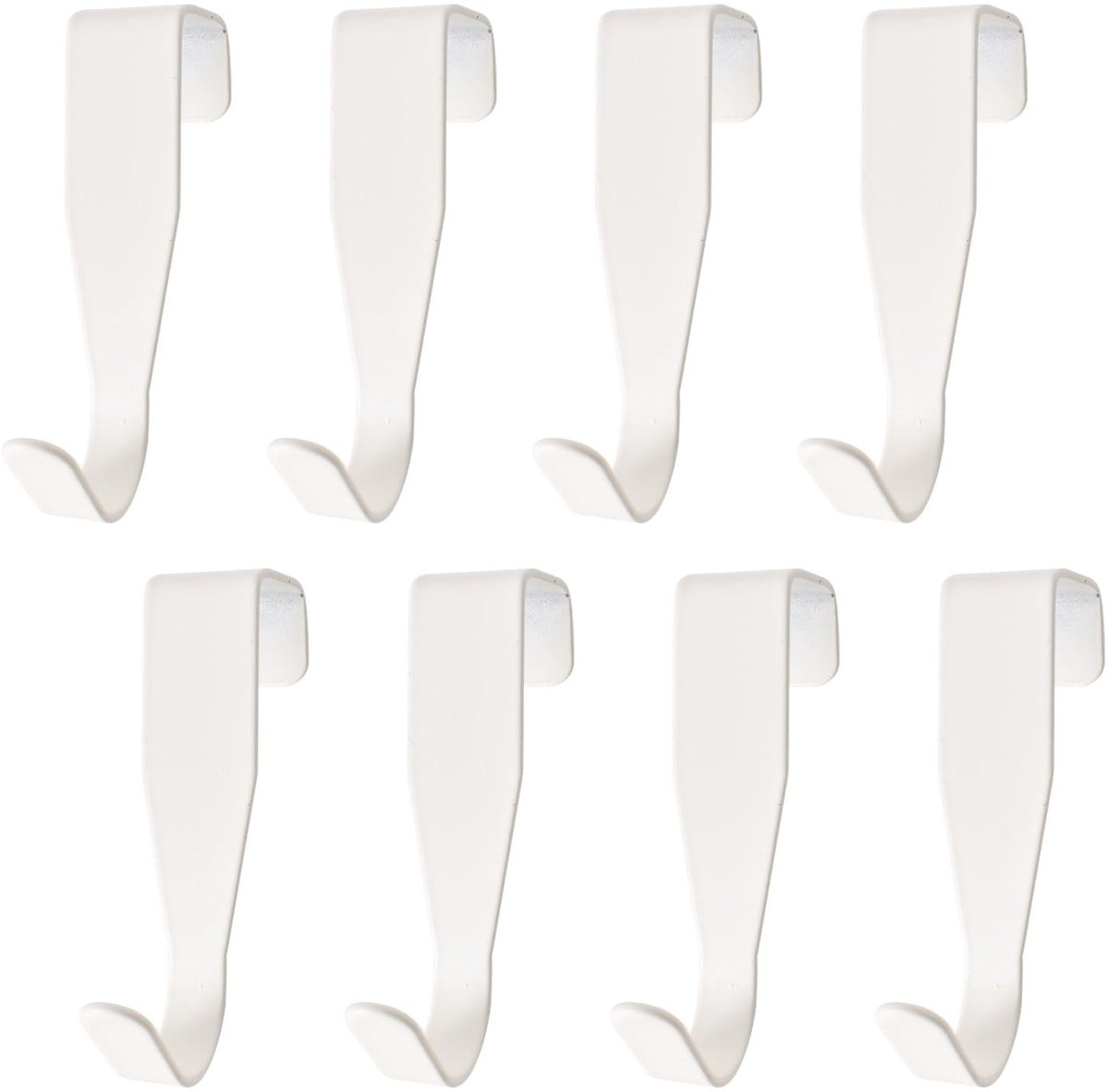 Dailygoods Deurhaken, 8 stuks, roestvrij staal, wit