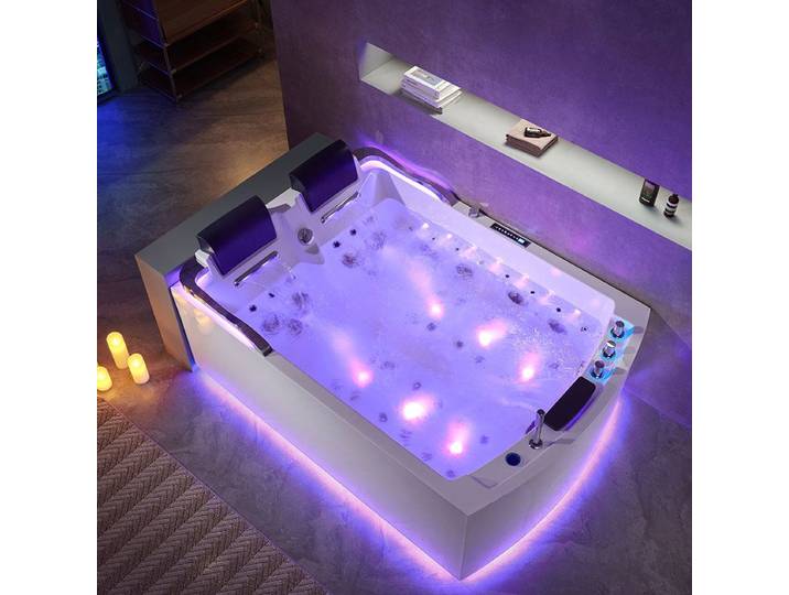 Baignoire balnéo rectangulaire Duo Nautilus Droit Inox 70 jets