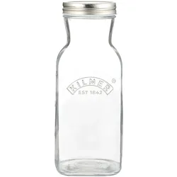 Saft- KILNER und Saucenflasche (LBH 9,20x9,20x22 cm) - weiß - LBH 9,20x9,20x22 cm